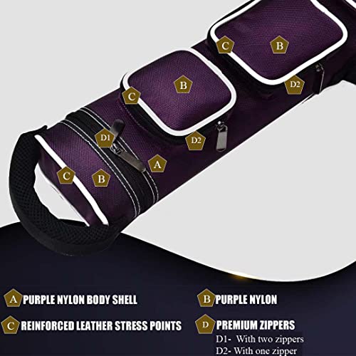 Nylon Leatherette Billiard Pool Cue Stick Hard Carrying Case A463339