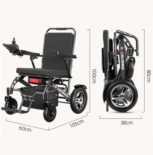 Silver Foldable Electric Wheelchair 300lbs 12.4 mi Cruise Range P5778