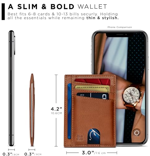 RFID Blocking Slim Minimalist Front Pocket Wallet A482