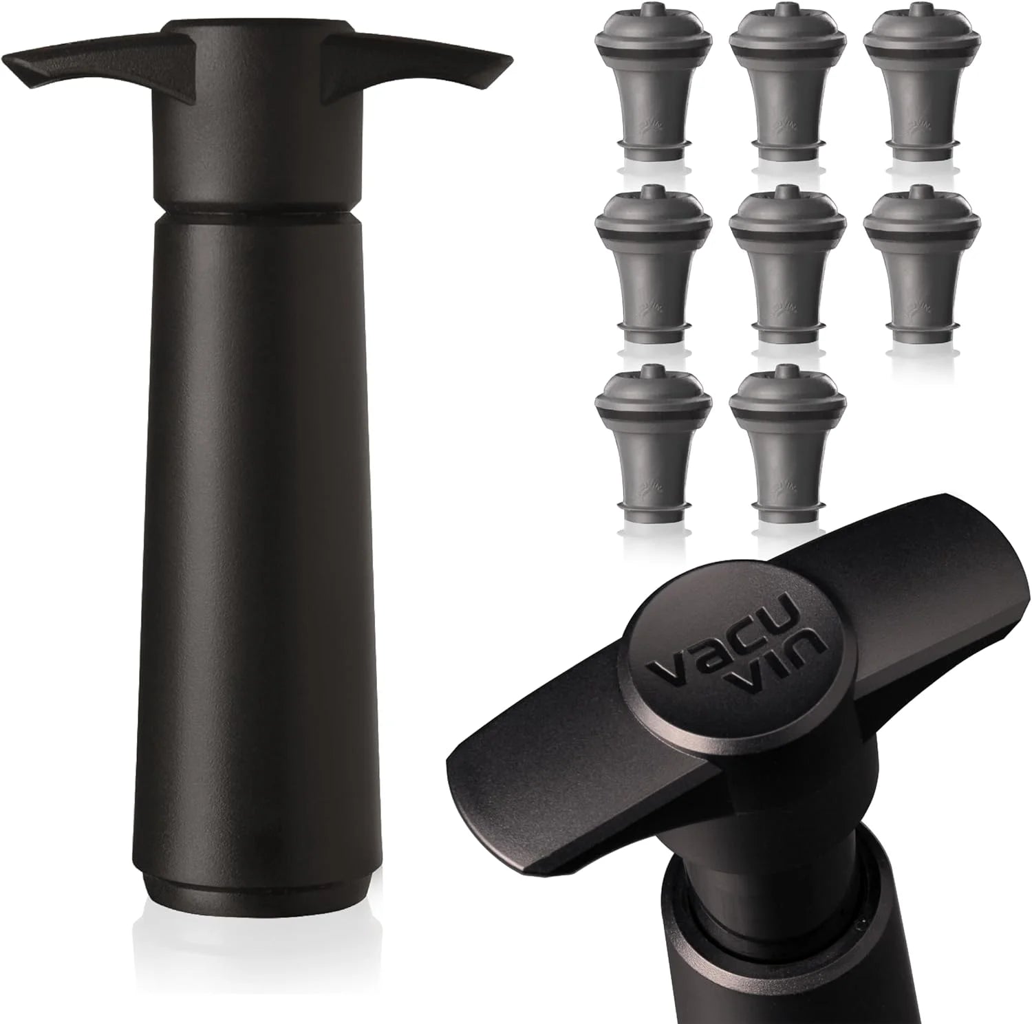 Wine Saver Pump Black with 8 Stoppers C46902