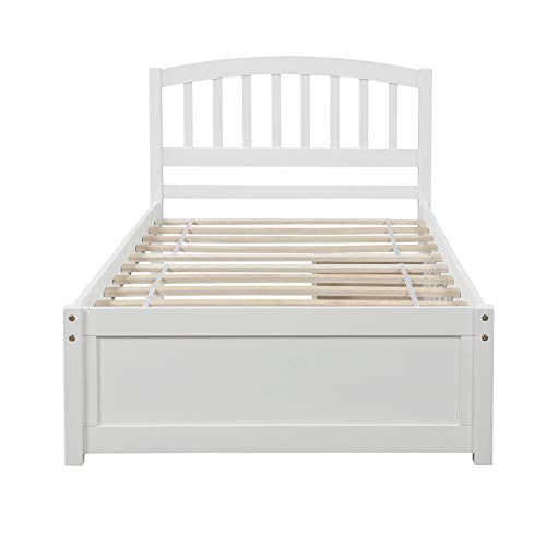 Twin Size Solid Wood Platform Bed with 2 Storage Drawers G506048