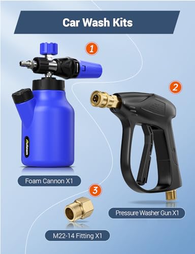 Heavy Duty Car Wash Foam Cannon with Adjustable Nozzle and 1 L Bottle Q7009