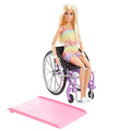 Wheelchair & Ramp Doll with Wavy Blonde Hair & Tropical-Print Outfit O93850