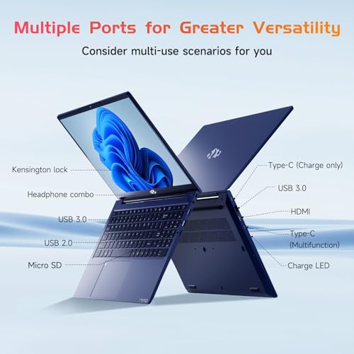 15.6 IPS FHD Laptop, 16GB RAM 1TB SSD Intel Pentium Quad Core N100, Backlit Keyboard Fingerprint B1225