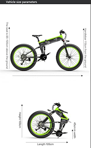 Foldable 26" x 4.0 Fat Tire Electric Bicycle with 1500w Motor and 48V 12.8Ah Removable Battery B638