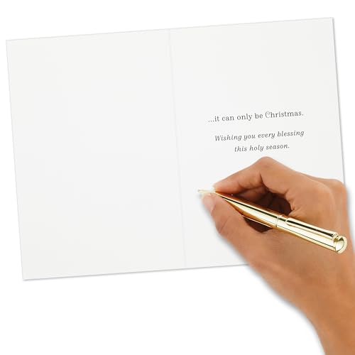 40 Cards and 40 Envelopes Boxed Religious Christmas Cards with Gold Foil Star N170866