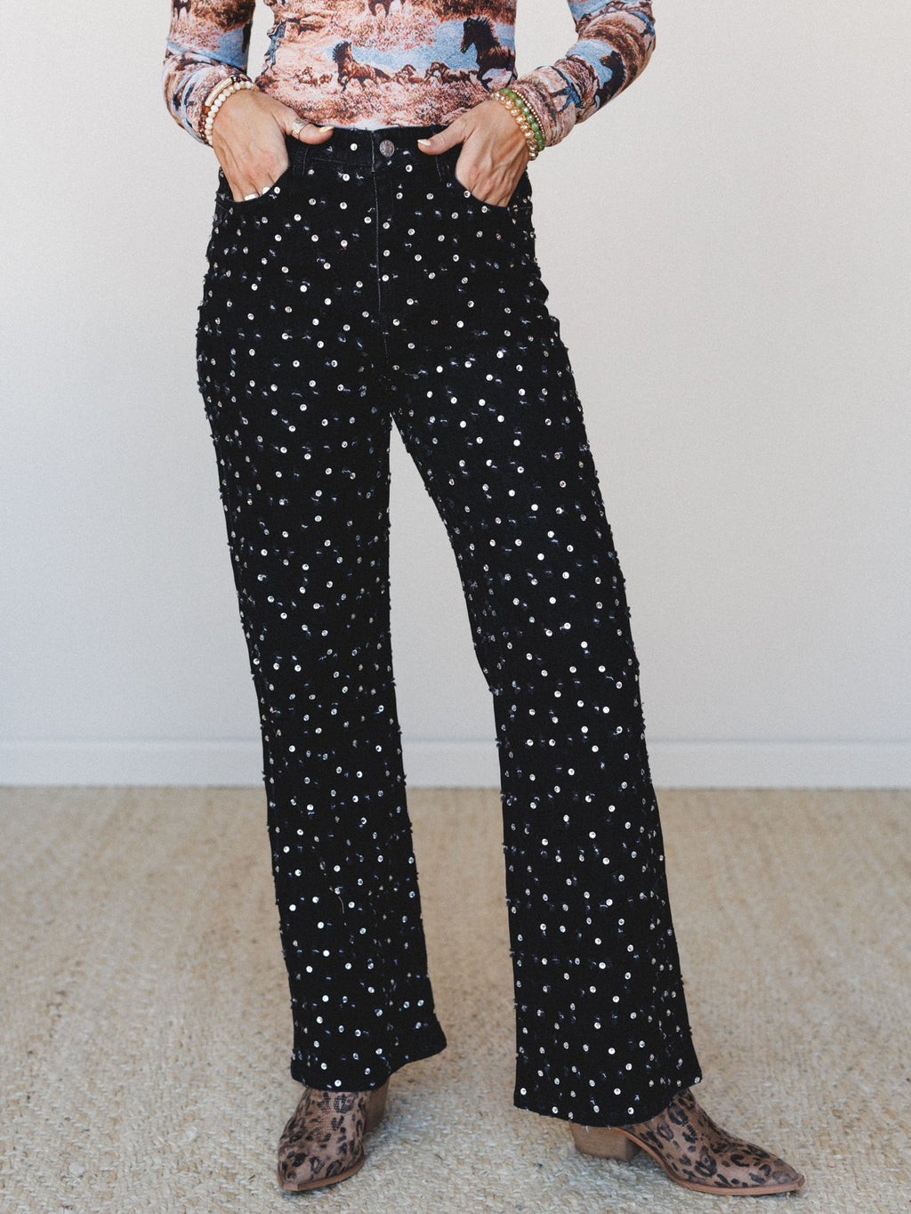 Night Out Denim Jeans - Washed Black