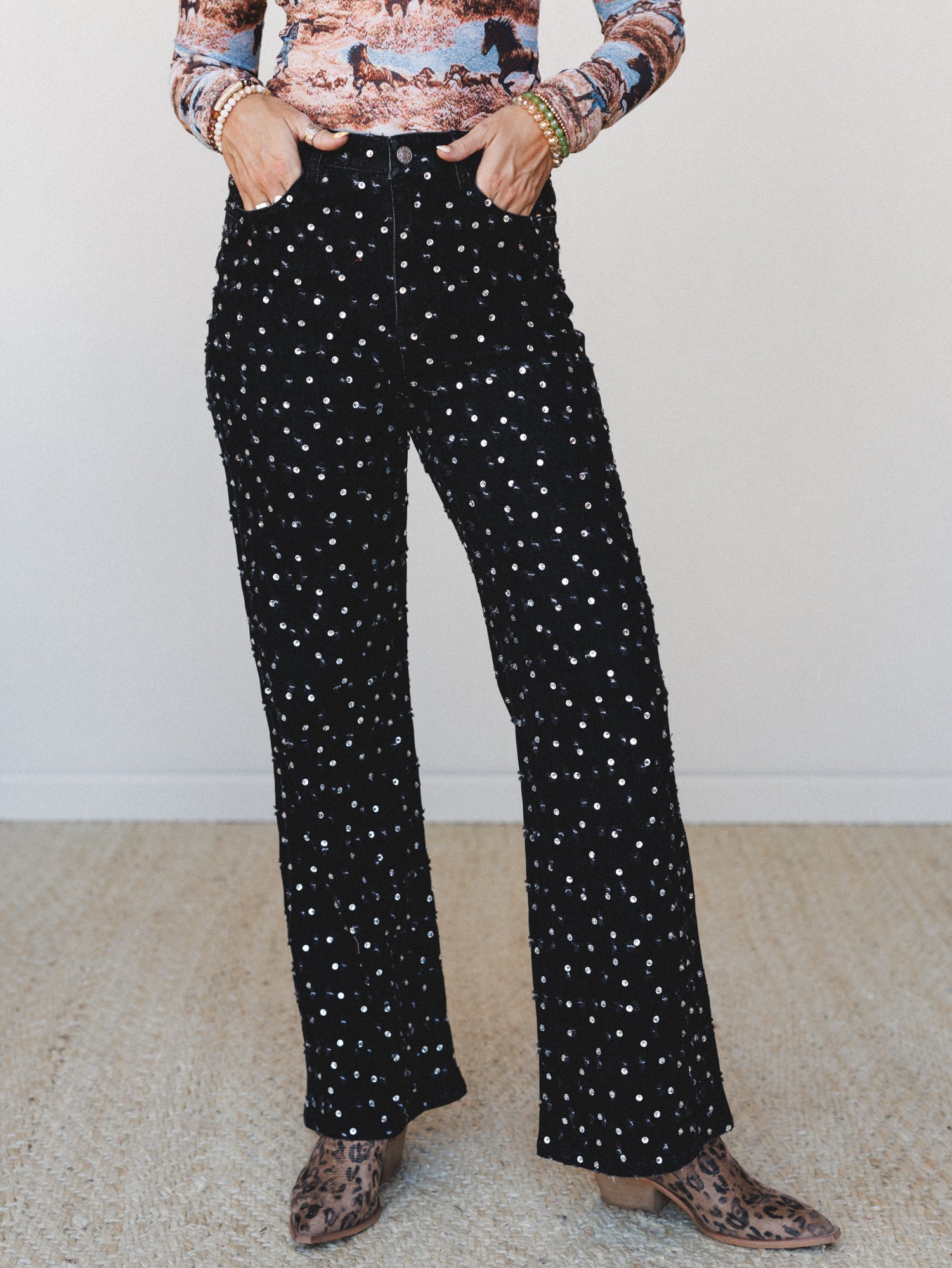 Night Out Denim Jeans - Washed Black