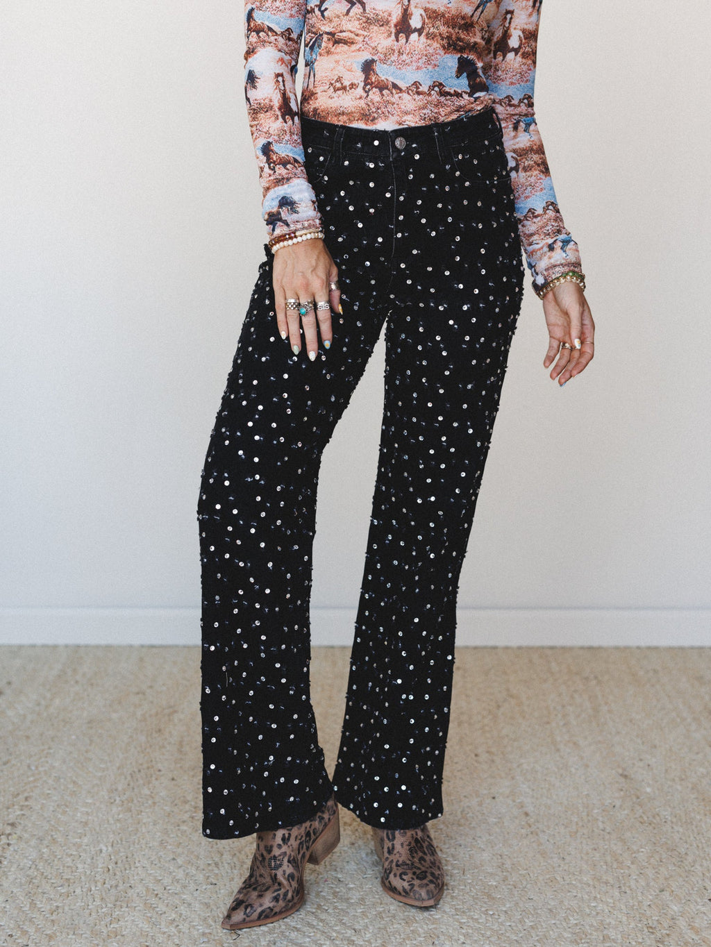 Night Out Denim Jeans - Washed Black