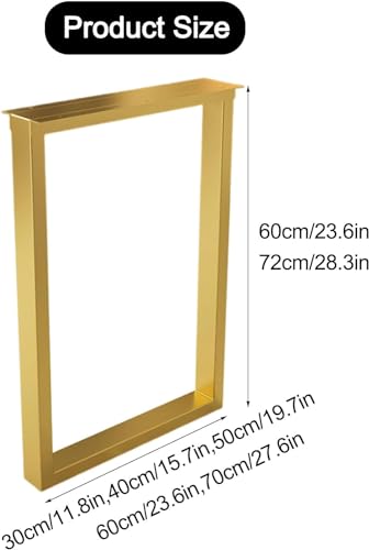 Set of 2 Black Metal Table Legs 40x60cm T7044