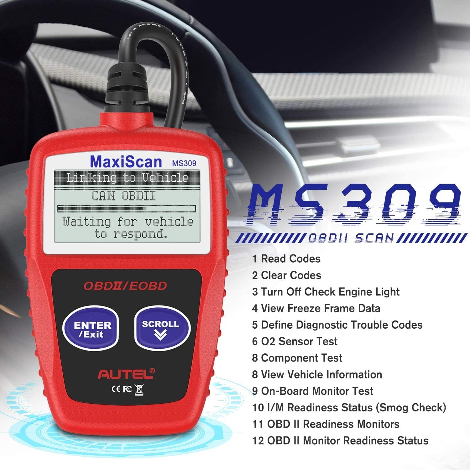 OBD2 Scanner Universal Car Engine Fault Code Reader N892138