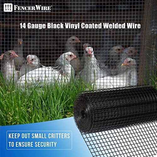 Black Vinyl Coated Welded Wire Mesh, 1 Inch x 1 Inch Grid (48 Inch x 50 ft.) Q286751
