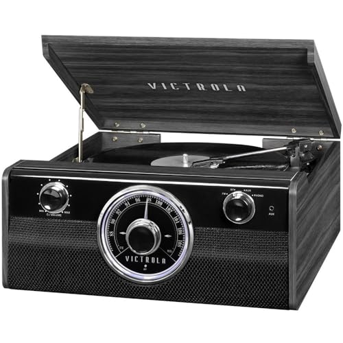3-Speed Belt Driven Turntable with Built-in Speakers (Grey) P658