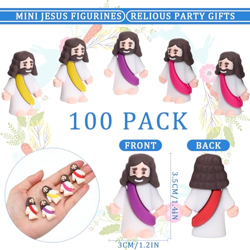 100 Pack Mini Jesus Figurines Multicolor X46953