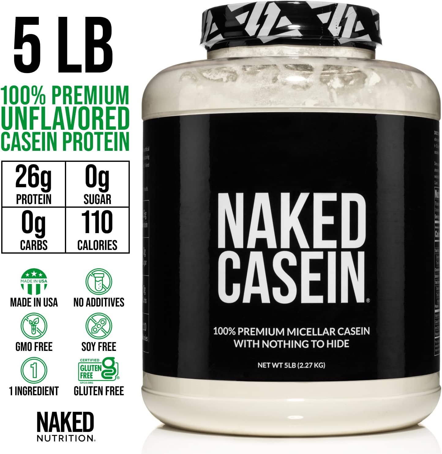 5LB Unflavored Whey and 5LB Unflavored Casein Protein Bundle H22897