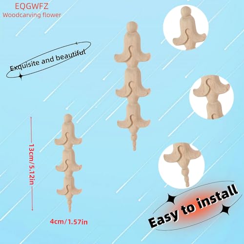 Unpainted Wood-Carved Decorative Onlays I500231