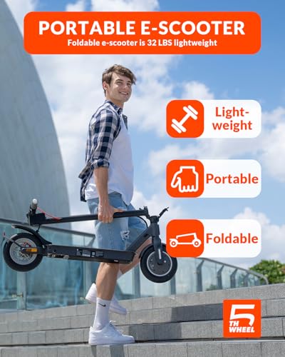 Electric Scooter with 10" Solid Tires, 350W Motor, 18 MPH, 19.9 Miles Range, Foldable O30074