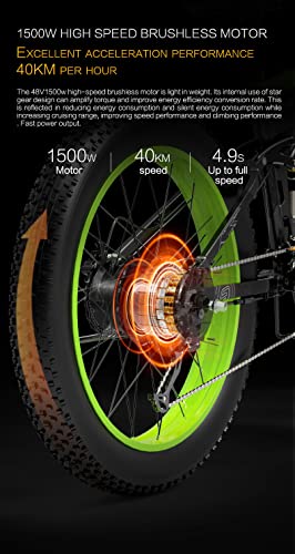 Foldable 26" x 4.0 Fat Tire Electric Bicycle with 1500w Motor and 48V 12.8Ah Removable Battery B638