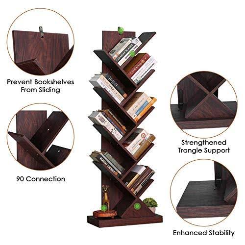 9-Shelf Tree Bookcase Wood Bookshelves H9886