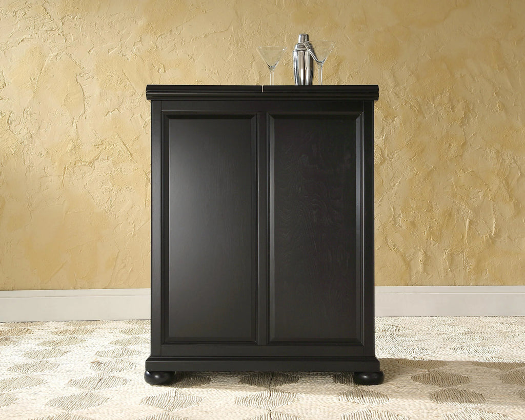 Black Wood Expandable Bar Cabinet X8831