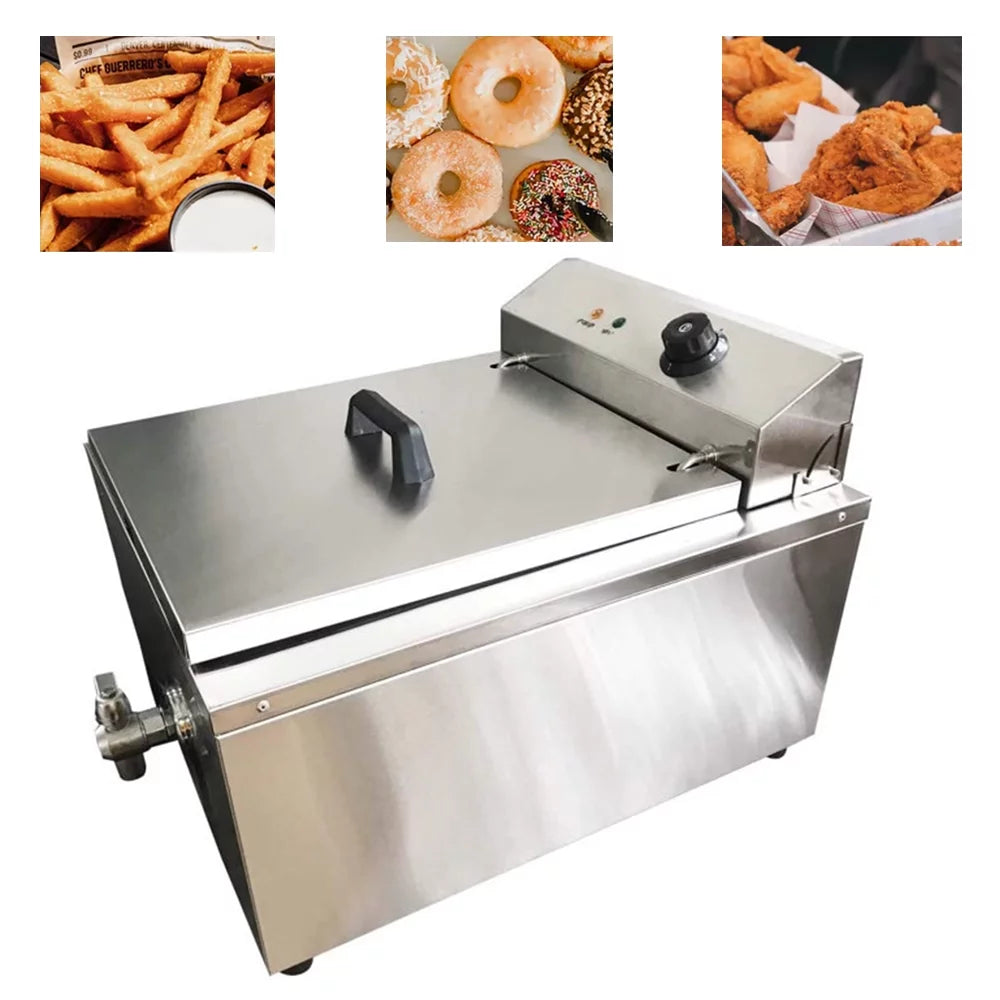 Stainless Steel Funnel Cake Deep Fryer with 2 Ring Molds E314010