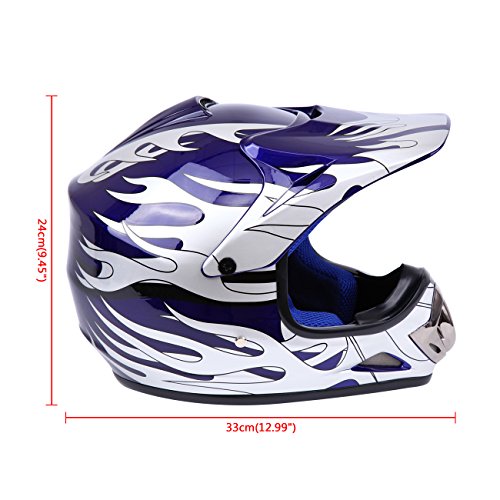 Youth Kids Offroad Helmet Motocross Helmet Dirt Bike ATV Motorcycle Helmet (Red, Medium) E982