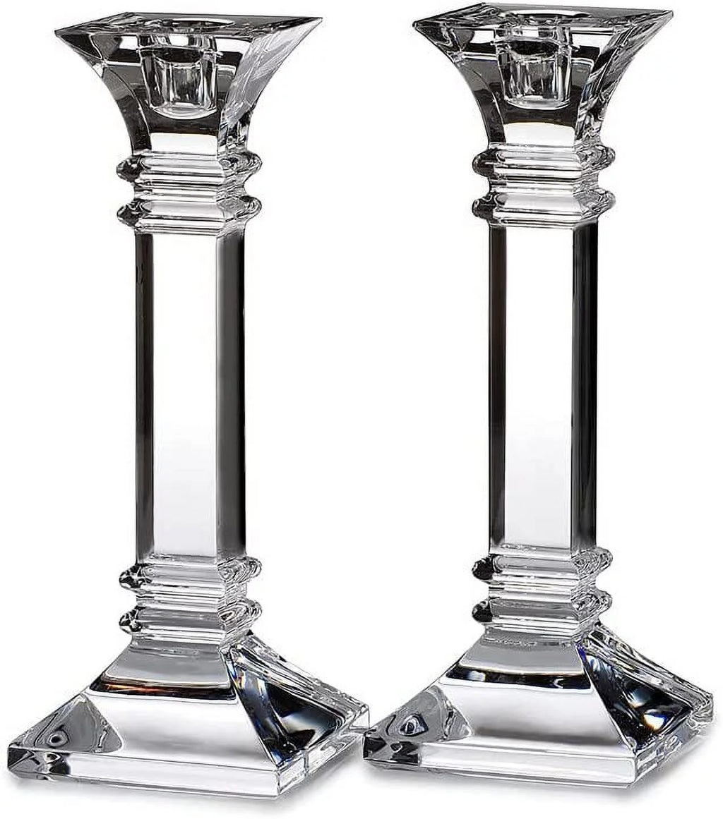 Set of 2 Clear Table Candlestick 8in F2045