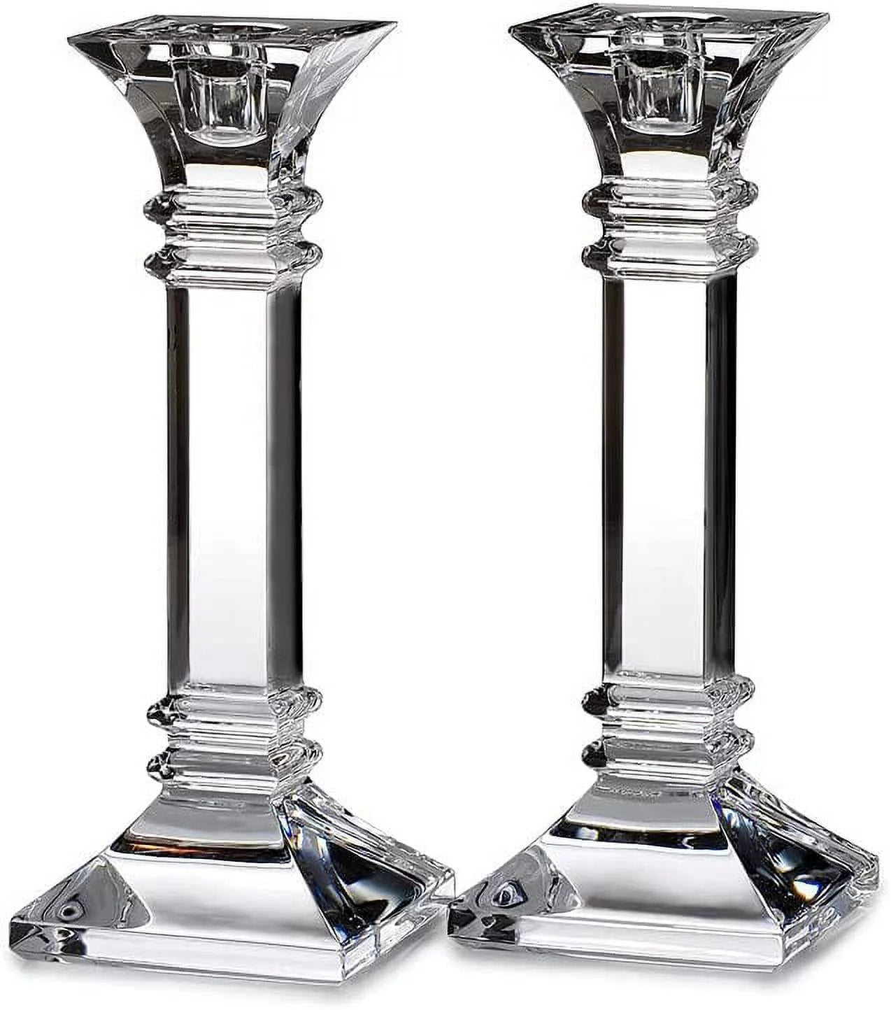 Set of 2 Clear Table Candlestick 8in F2045