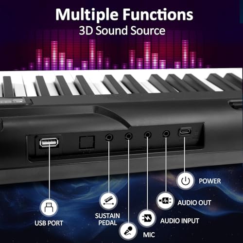 88 Key Semi Weighted Digital Piano with Sustain Pedal, Stand, Carrying Case, Headphones L99838