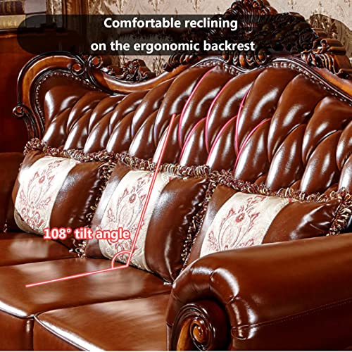 Leather Sofa with Pillows Stool H830