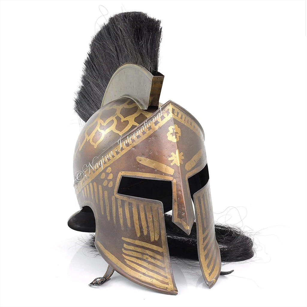 Antique Medieval Era Warrior Helmet with Black Display Stand X5564