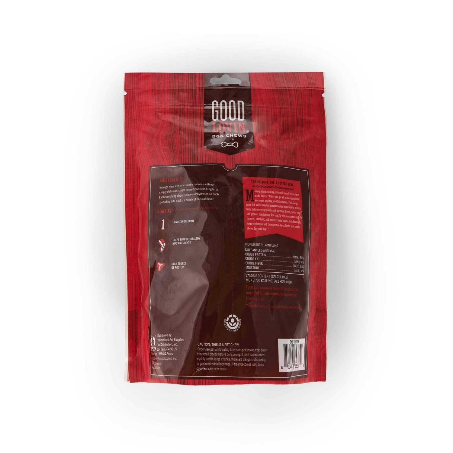 Lamb Lung Bites Dog Chews B2163