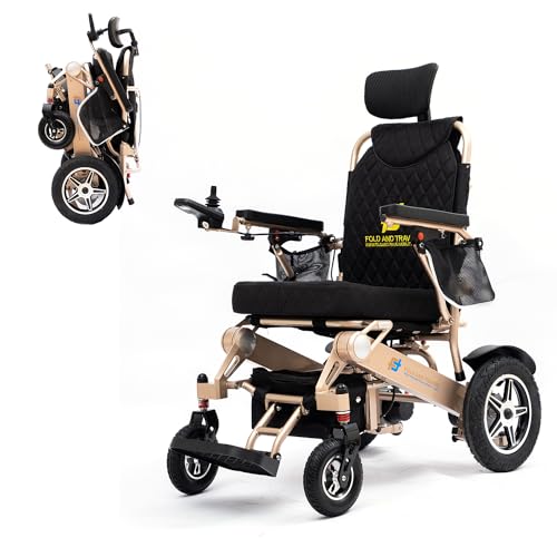 Lightweight Foldable Electric Wheelchair with Blue Seat Q807317