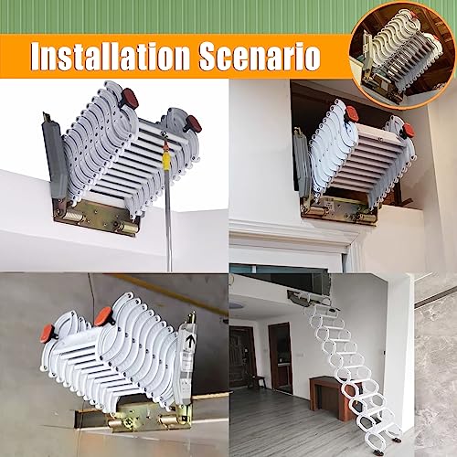 9.8 ft Wall Mounted Telescopic Folding Attic Ladder with Adjustable Height O3163