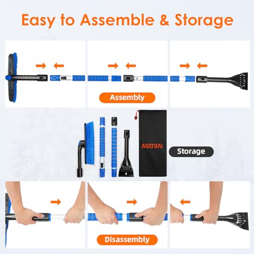 47.2" Ice Scraper with Extendable Snow Brush and Foam Grip J28763