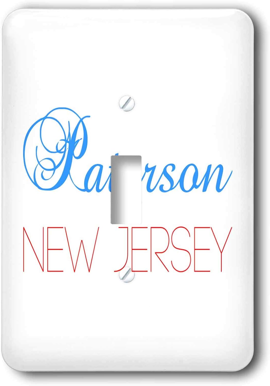 Paterson New Jersey blue red text single toggle switch B301200