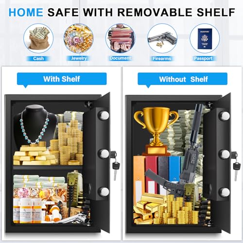 2.8 Cub Large Steel Fireproof Waterproof Home Security Safe Box with Electronic Keypad and Alarm System P957
