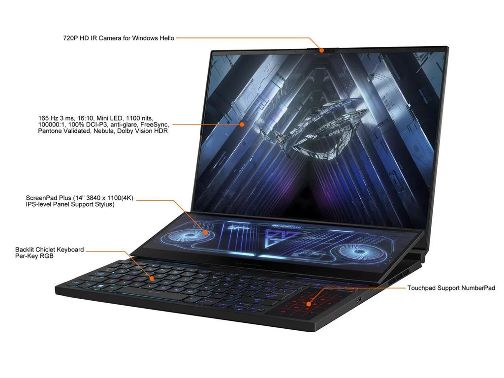 16" 165Hz QHD Gaming Laptop, RTX 3070 Ti, Ryzen 9 6900HX, 32GB DDR5, 1TB SSD B8216