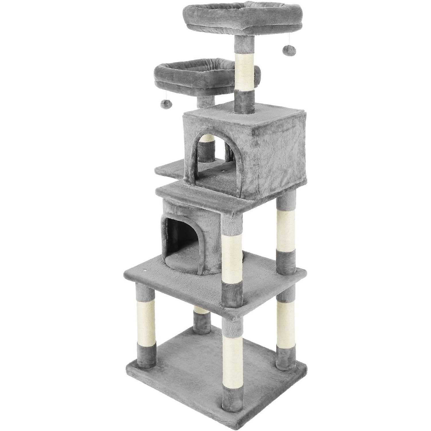 61-in Faux Fur Cat Tree Condo N3929