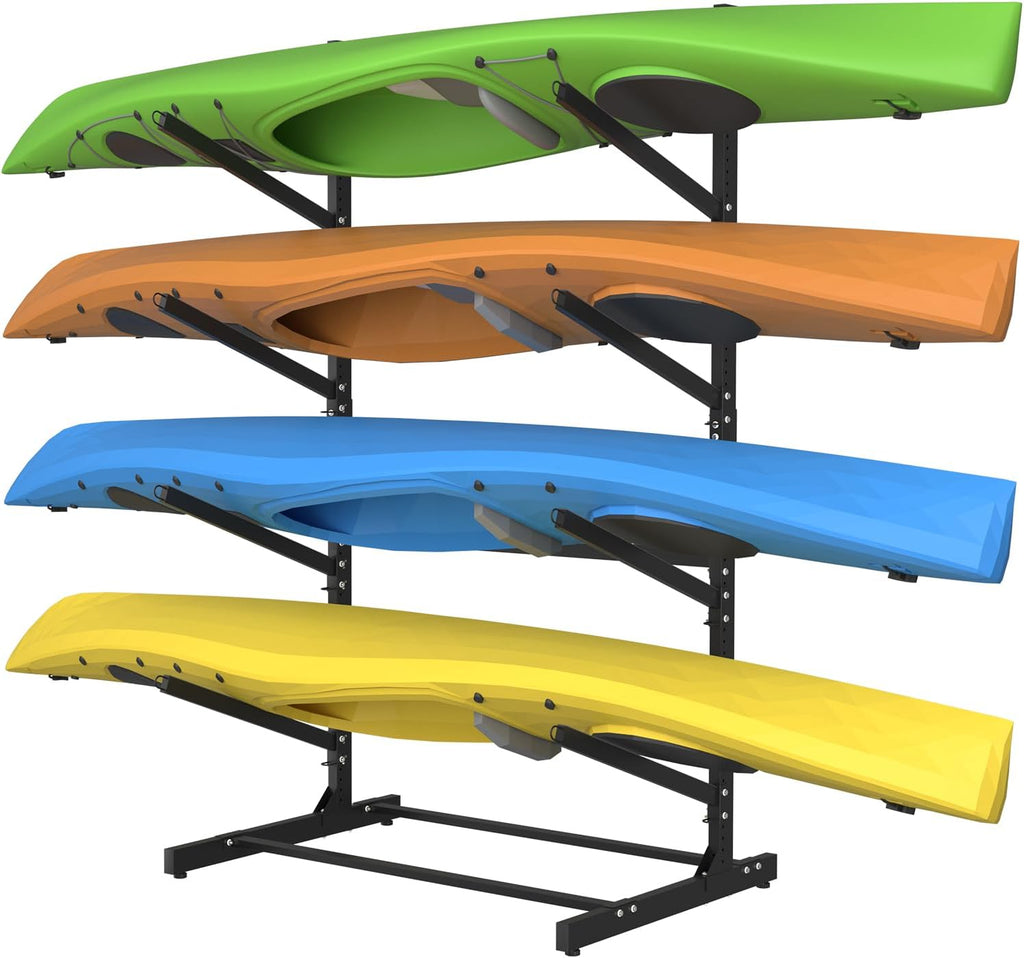 Adjustable Kayak Storage Rack, Freestanding Sup Storage Stand, Heavy Duty Paddleboard Bracket (4 Levels) N683