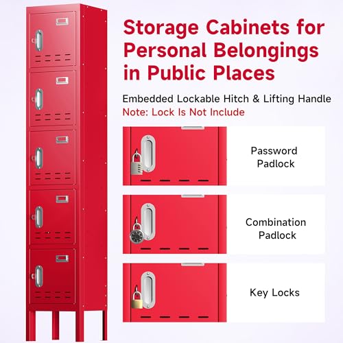 Blue 5 Doors Steel Locker Storage Cabinet K240