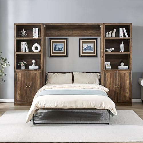 Queen Wooden Murphy Bed, Folding Wall Bed D180
