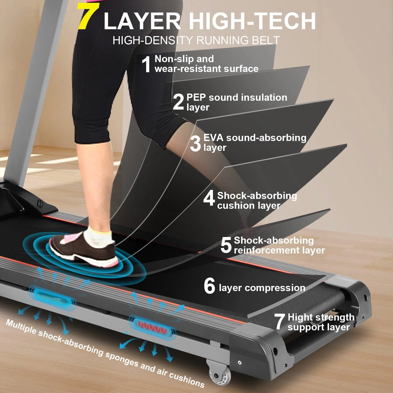 3.25HP Electric Treadmill with 15-Level Auto Incline Q2998
