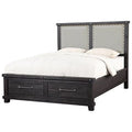Cafe Upholstered California King Storage Bed V481206