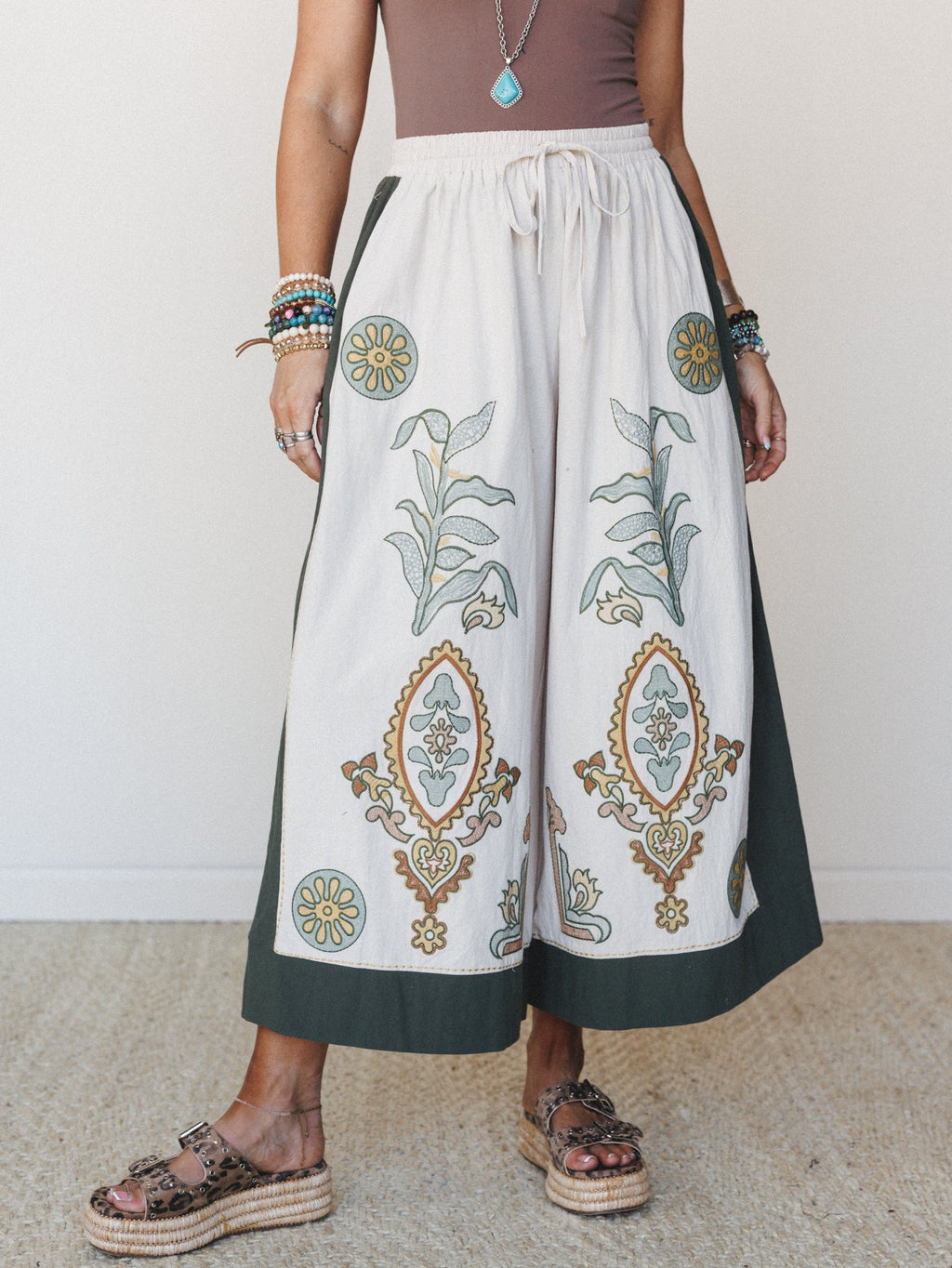Chateau Chic Wide Leg Pants - Sage