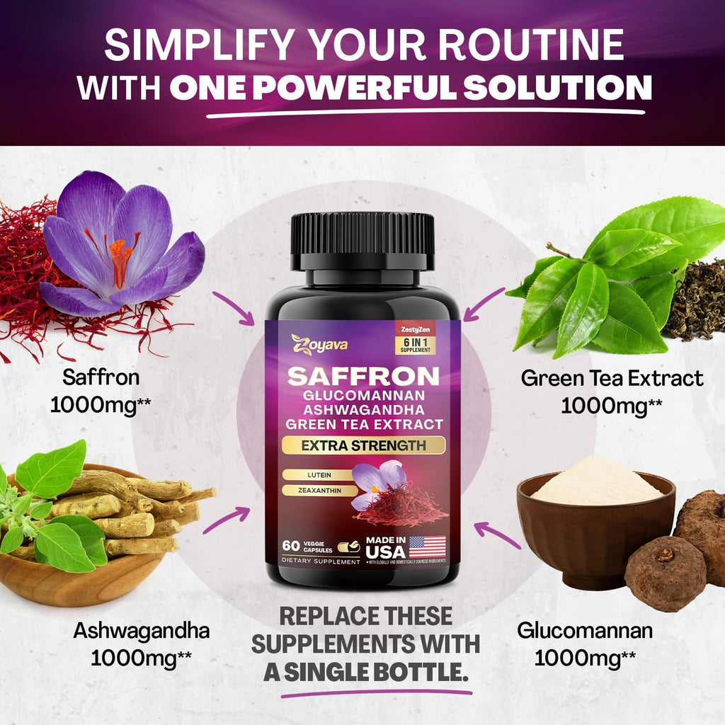 Sea Moss Collagen Saffron Supplement Bundle - 30 Day Supply U81705