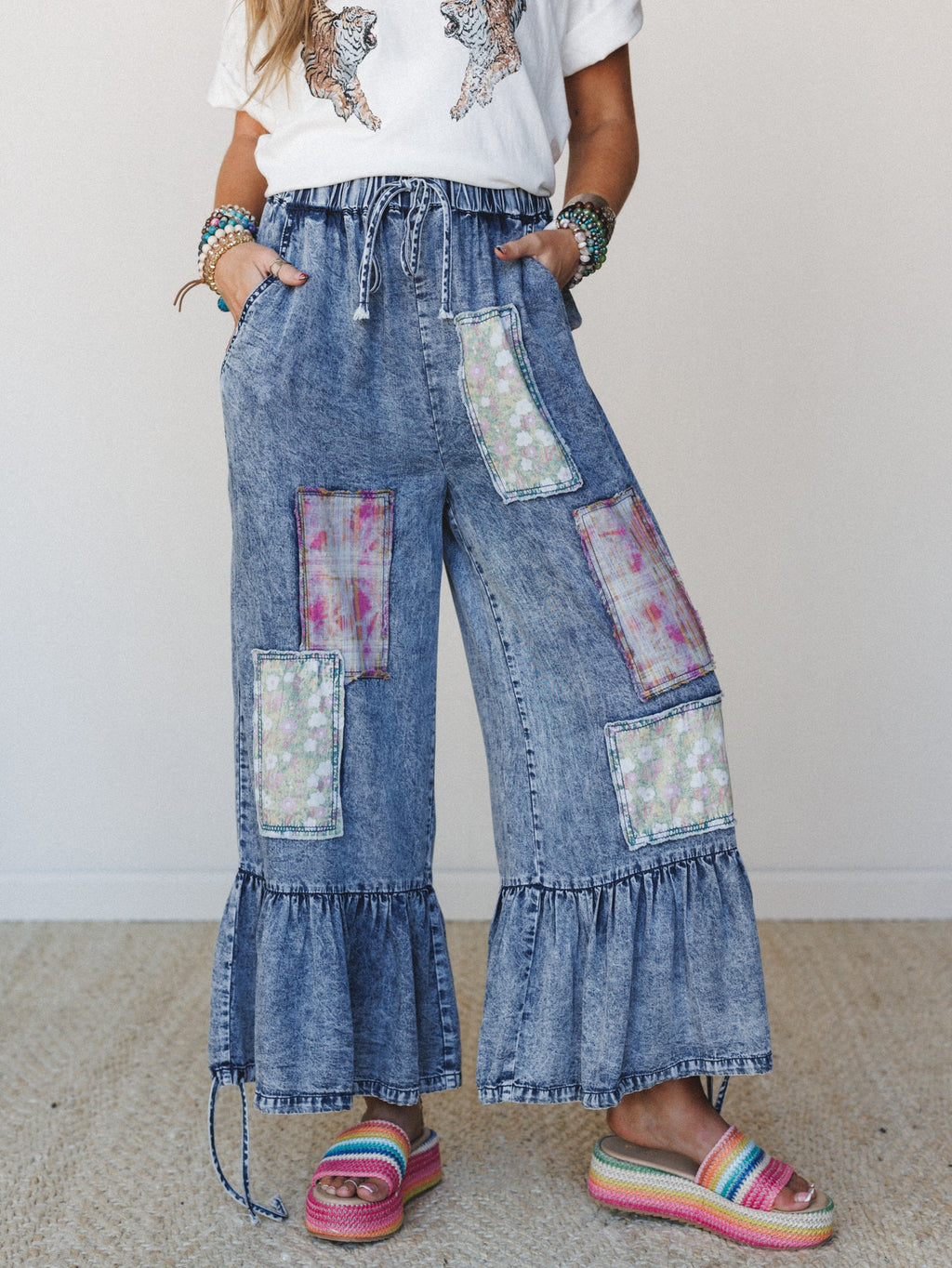 Patchwork Fantasy Pants - Denim