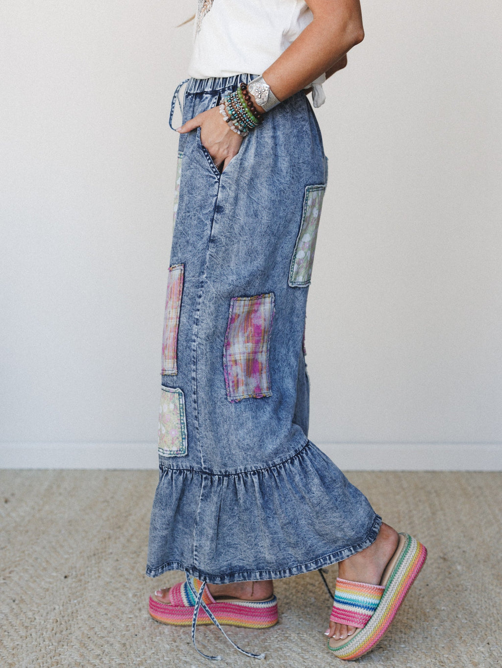Patchwork Fantasy Pants - Denim