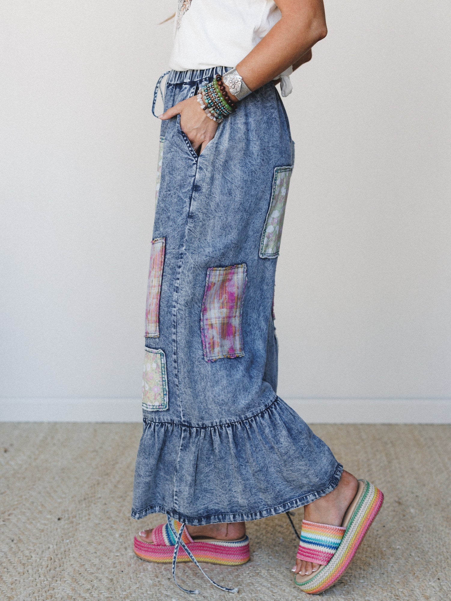 Patchwork Fantasy Pants - Denim