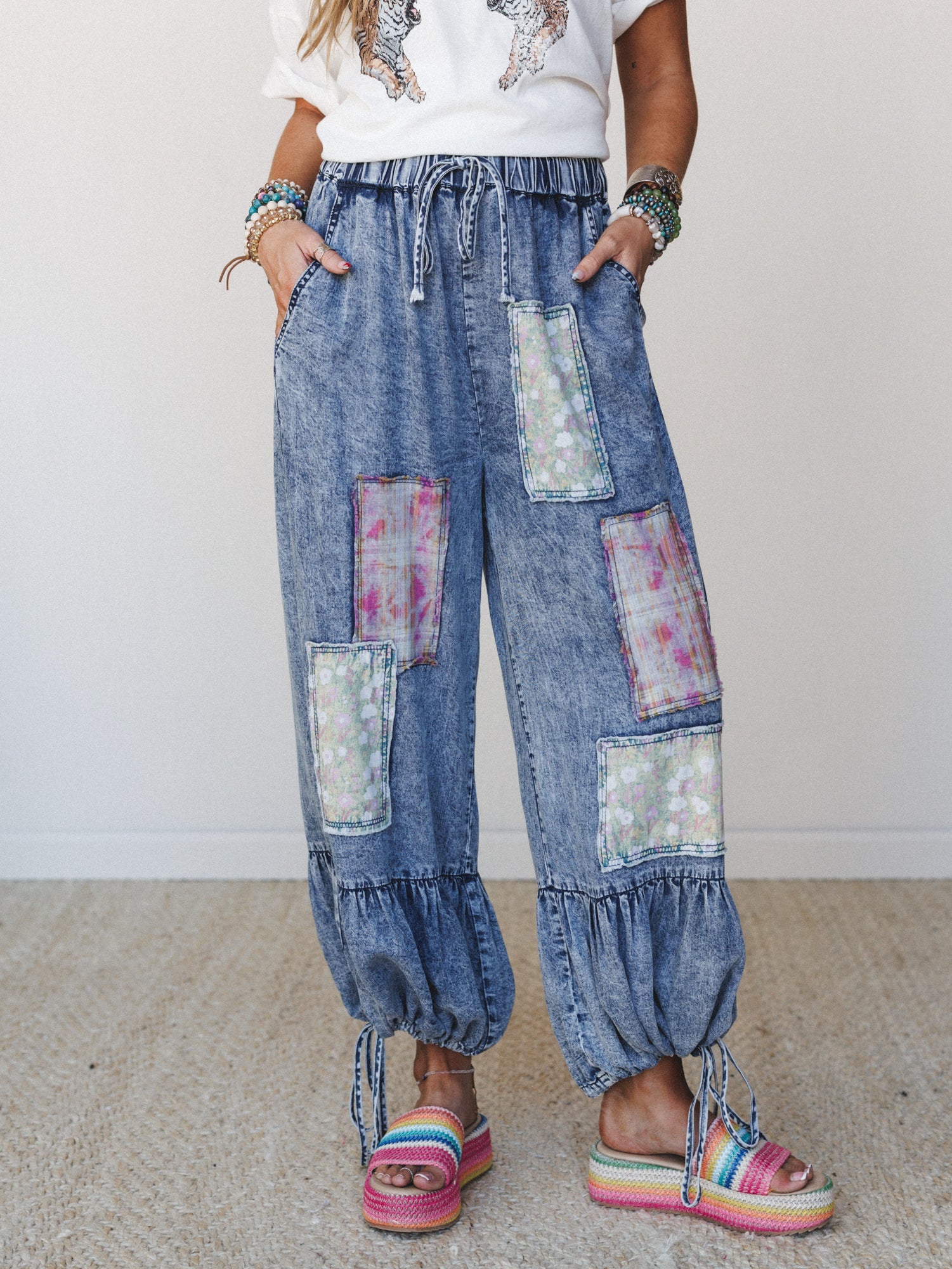 Patchwork Fantasy Pants - Denim